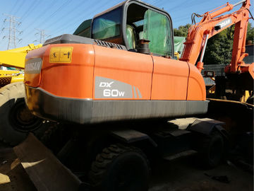 Used Low Rate 6 Ton Doosan DX60 Wheel Excavator 0.3m3 Bucket CE / ISO9001
